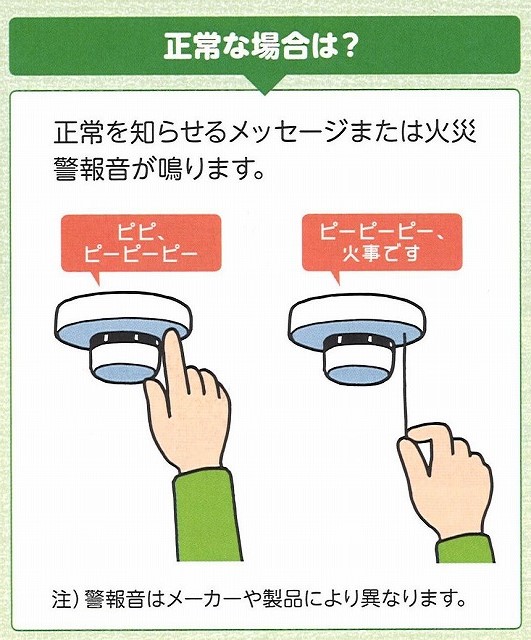 警報器の正常な作動