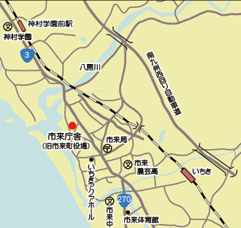 市来庁舎周辺地図